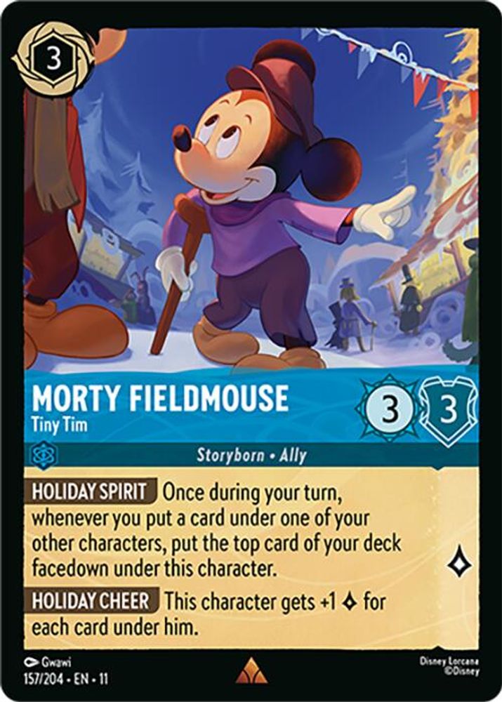 Morty Fieldmouse - Tiny Tim 157/204 Rare Winterspell Lorcana Near Mint