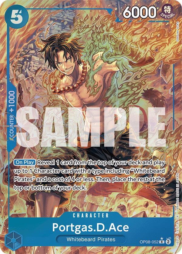 Portgas.D.Ace (Parallel) OP08-052 Rare Two Legends One Piece Foil Near Mint