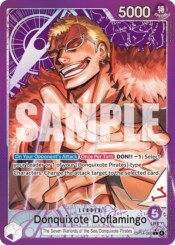 Donquixhote Doflamingo (Alternate Art) OP14-060 The Azure Sea's Seven One Piece Foil NM