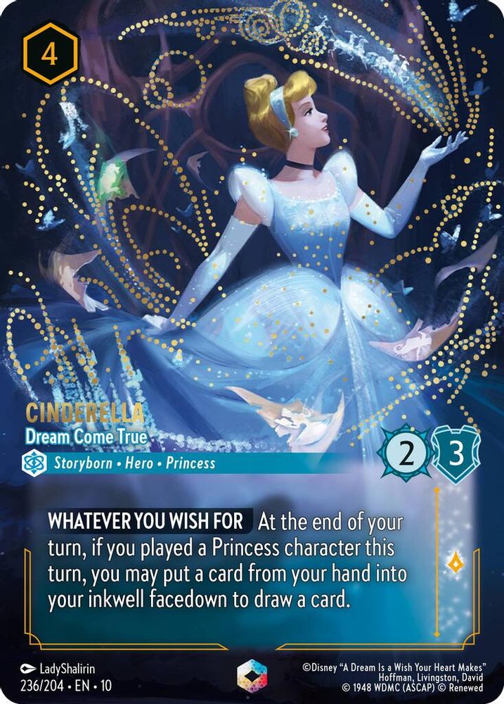 Cinderella - Dream Come True (Enchanted) 236/204 Lorcana Holo NM