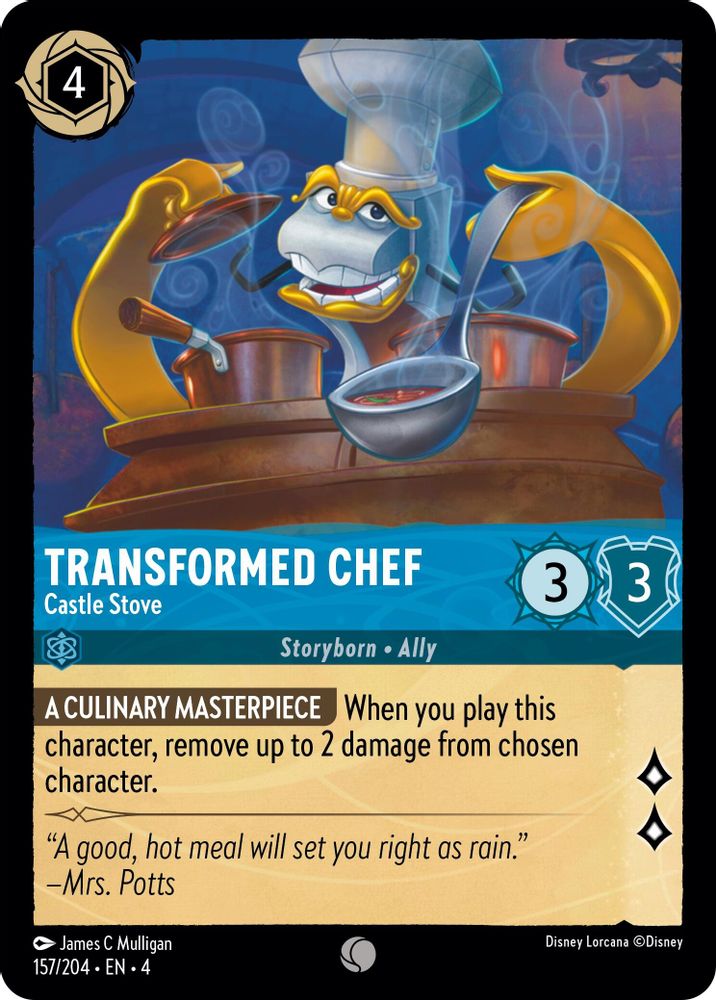 Transformed Chef - Castle Stove 157/204 Common Ursula's Return Lorcana Near Mint