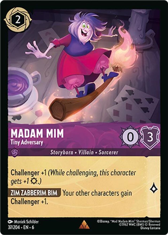 Madam Mim - Tiny Adversary 37/204 Rare Azurite Sea Lorcana Near Mint