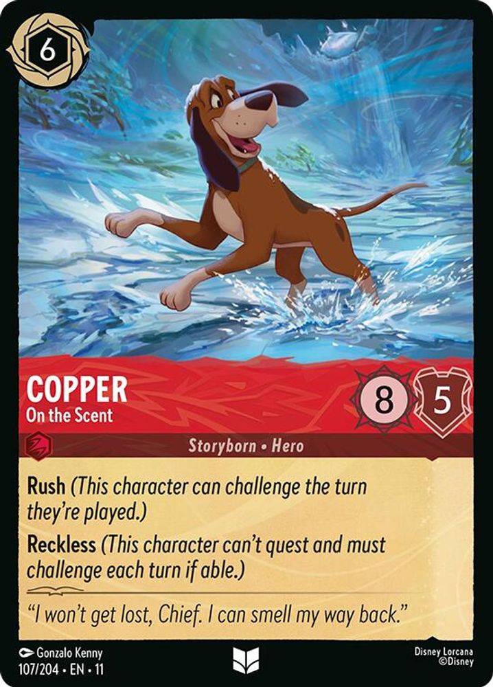 Copper - On the Scent 107/204 Uncommon Winterspell Lorcana Near Mint
