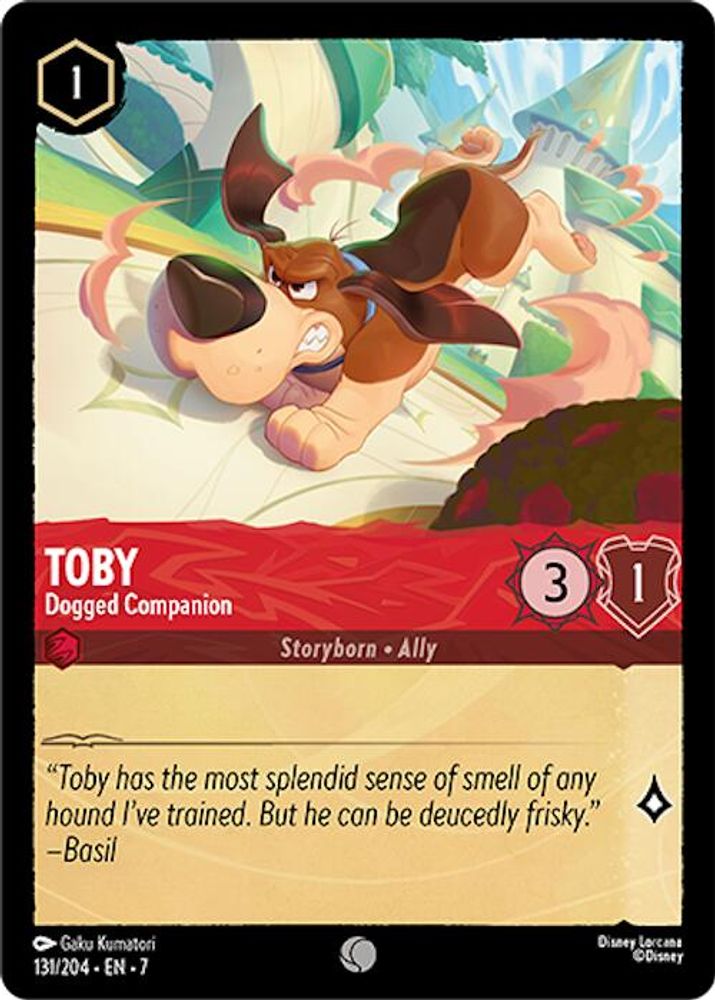 Toby - Dogged Companion 131/204 Common Archazia's Island Lorcana Near Mint