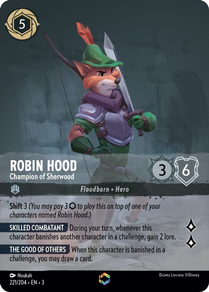Robin Hood - Champion of Sherwood (Enchanted) 221/204 Lorcana Holo NM