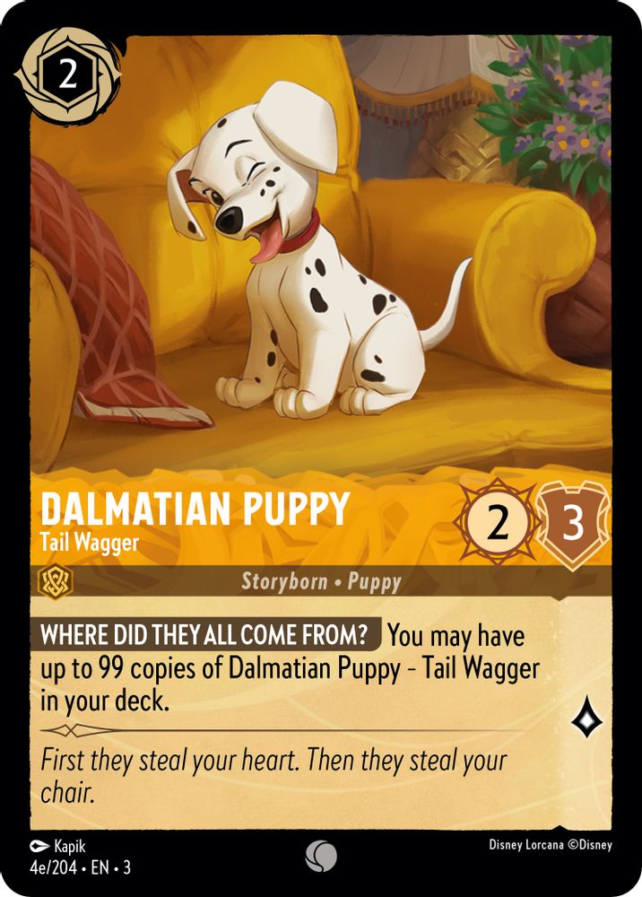 Dalmatian Puppy - Tail Wagger (4e/204) 4E/204 Into the Inklands Lorcana NM
