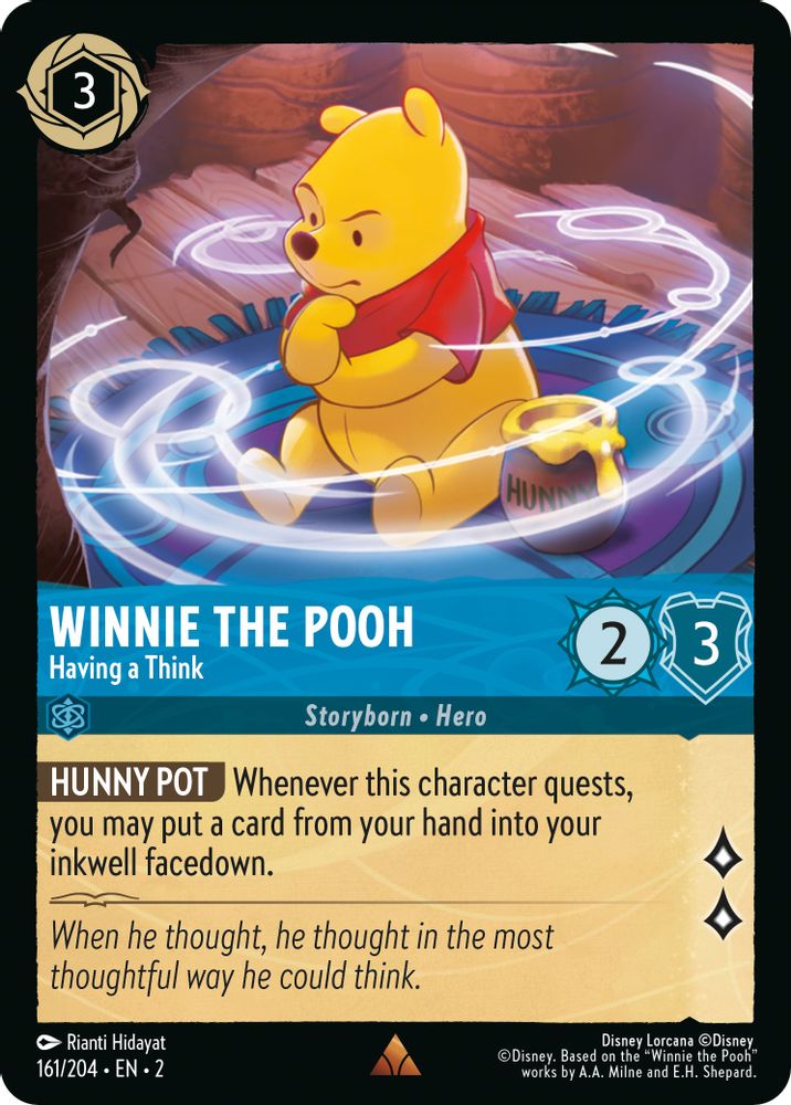 Winnie the Pooh - Having a Think 161/204 Rare Rise of the Floodborn Lorcana NM