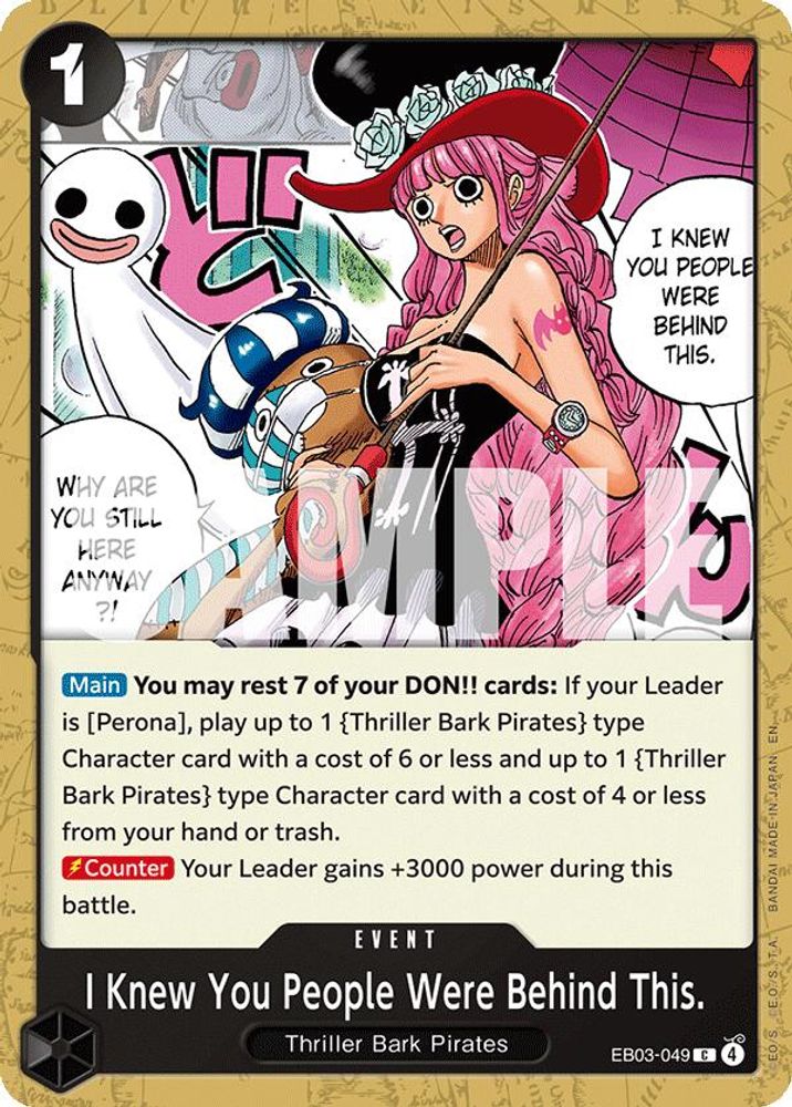I Knew You People Were Behind This. EB03-049 Extra Booster: One Piece Heroines Edition One Piece NM