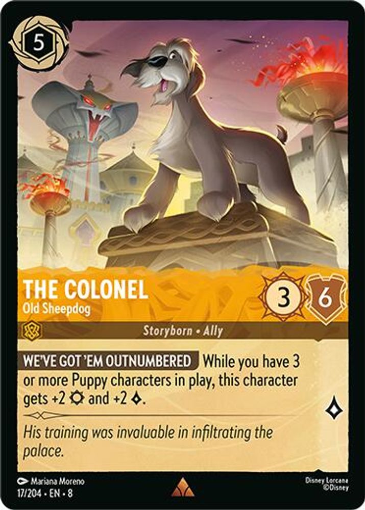 The Colonel - Old Sheepdog 17/204 Rare Reign of Jafar Lorcana Near Mint