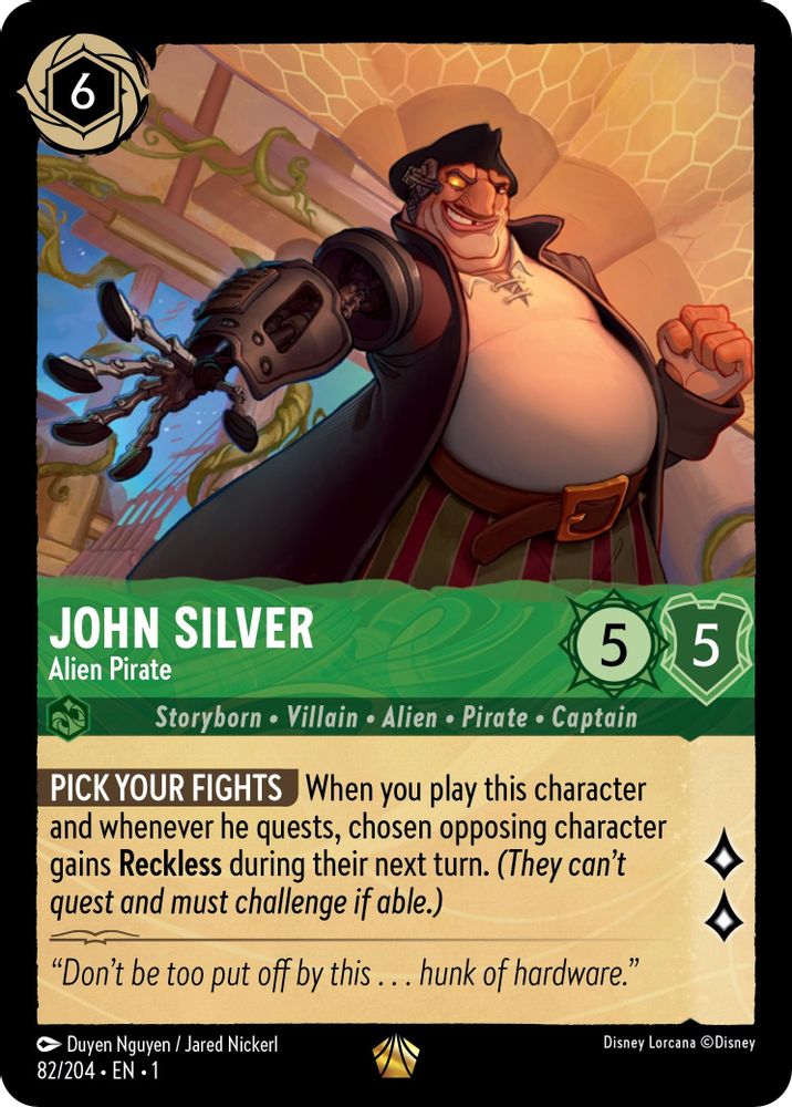 John Silver - Alien Pirate 82/204 Legendary The First Chapter Lorcana Near Mint