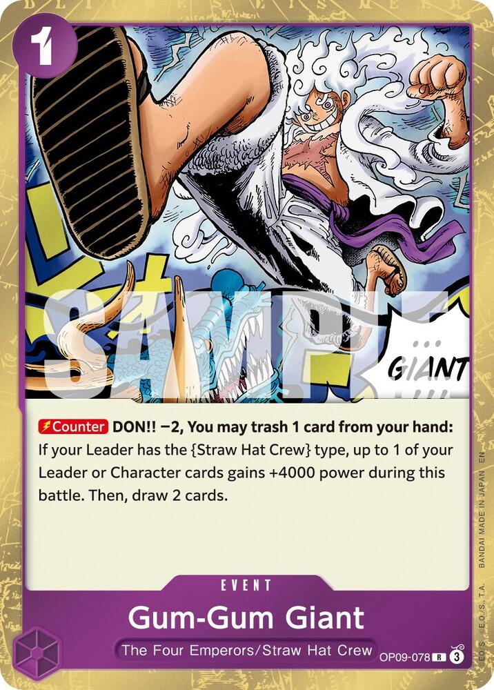 Gum-Gum Giant (Reprint) OP09-078 Premium Booster -The Best- Vol. 2 One Piece Foil NM