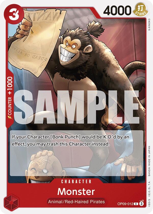 Monster OP09-012 Common Emperors in the New World One Piece Near Mint