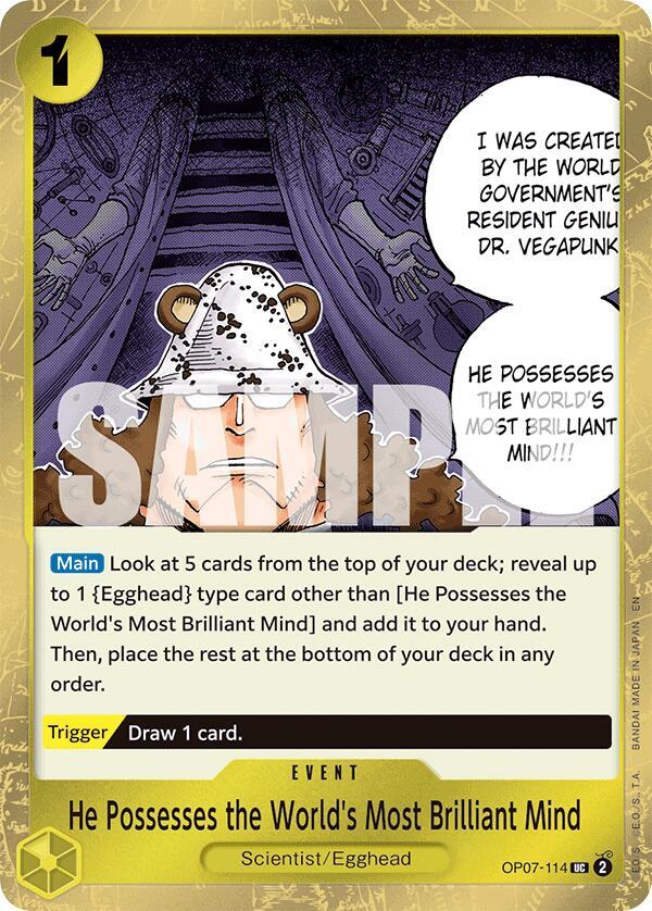 He Possesses the World's Most Brilliant Mind (Pirate Foil) OP07-114 Premium Booster -The Best- Vol. 2 One Piece NM
