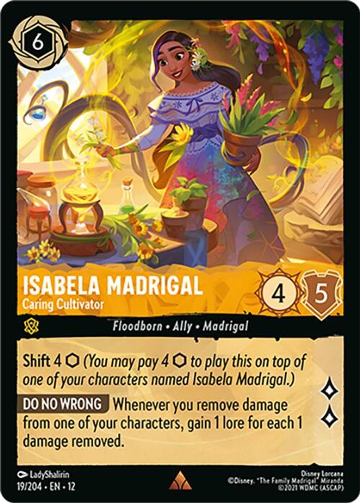 Isabela Madrigal - Caring Cultivator 19/204 Rare Wilds Unknown Lorcana Near Mint