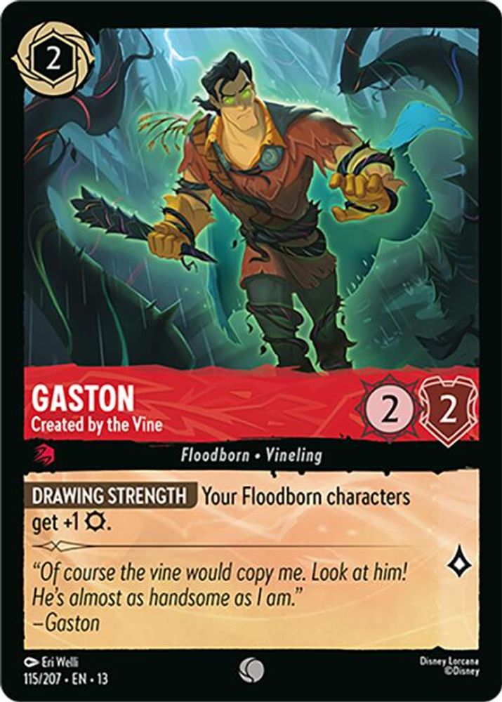 Gaston - Created by the Vine 115/204 Common Attack of the Vine! Lorcana NM