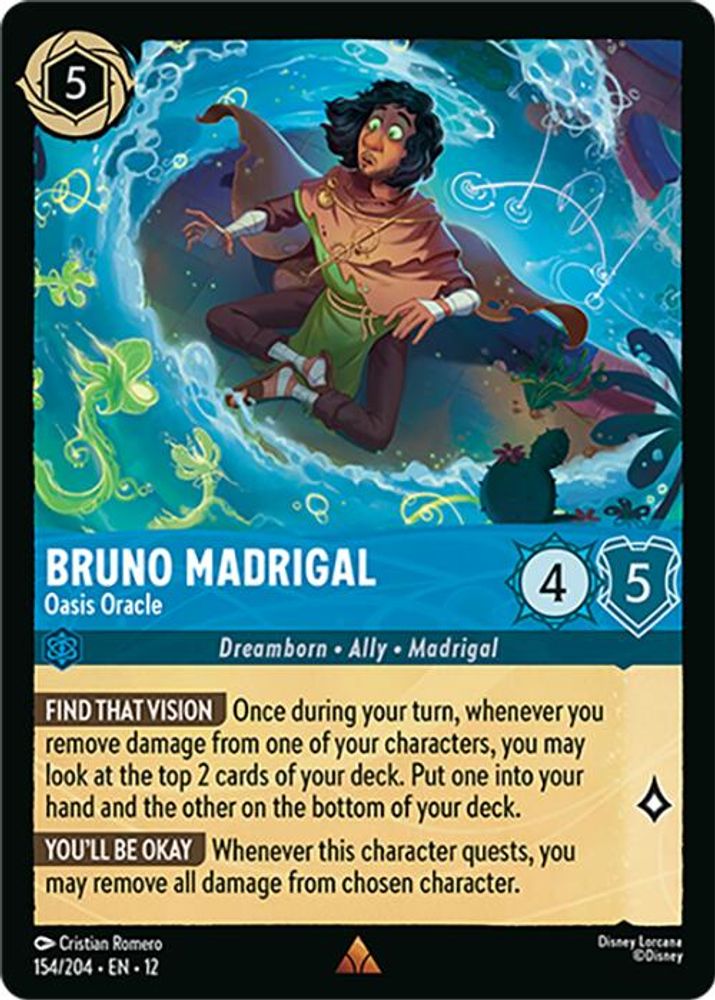 Bruno Madrigal - Oasis Oracle 154/204 Rare Wilds Unknown Lorcana Near Mint