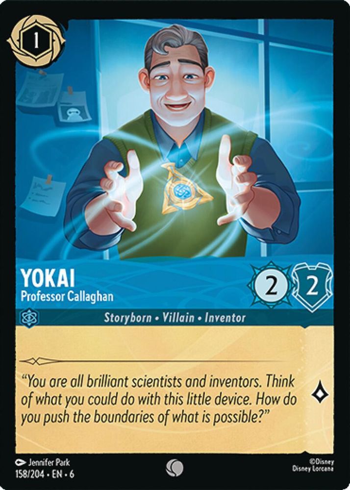 Yokai - Professor Callaghan 158/204 Common Azurite Sea Lorcana Near Mint