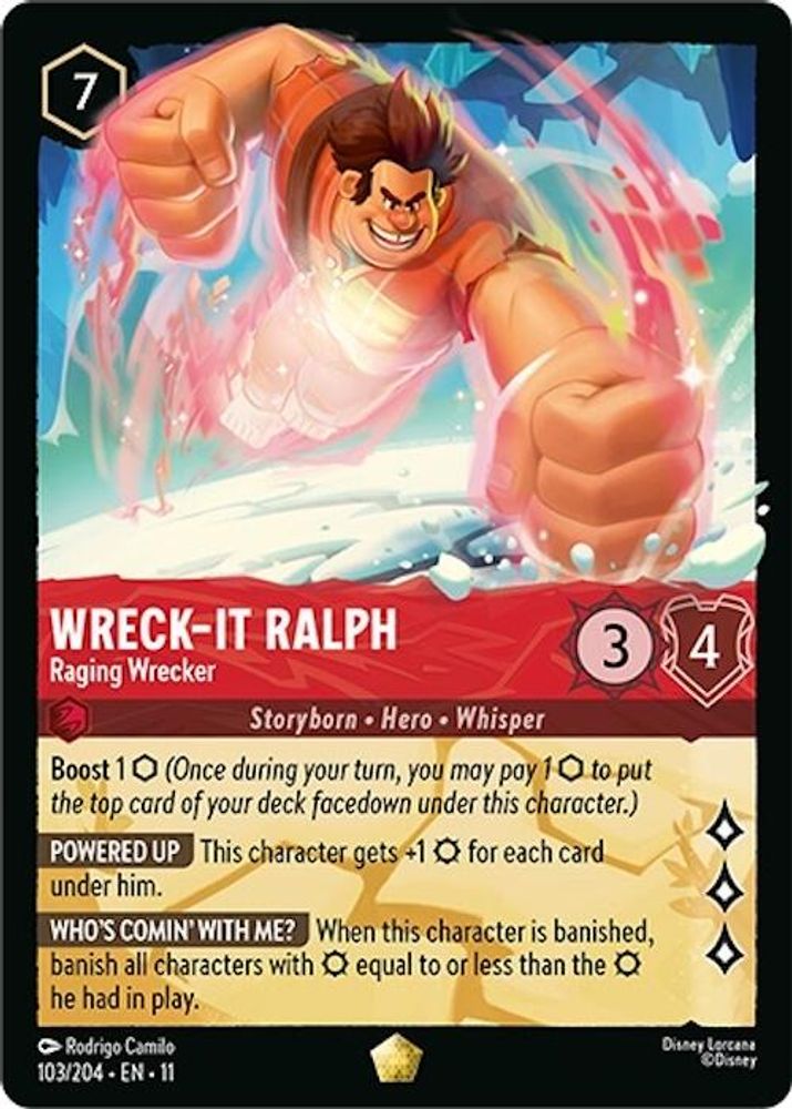 Wreck-It Ralph - Raging Wrecker 103/204 Legendary Winterspell Lorcana Near Mint