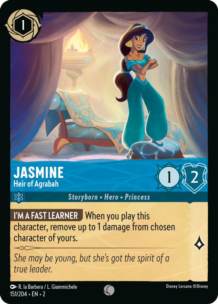 Jasmine - Heir of Agrabah 151/204 Common Rise of the Floodborn Lorcana Near Mint