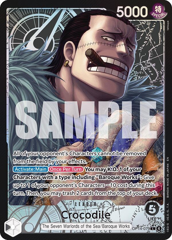 Crocodile (Alternate Art) OP14-079 The Azure Sea's Seven One Piece Foil NM