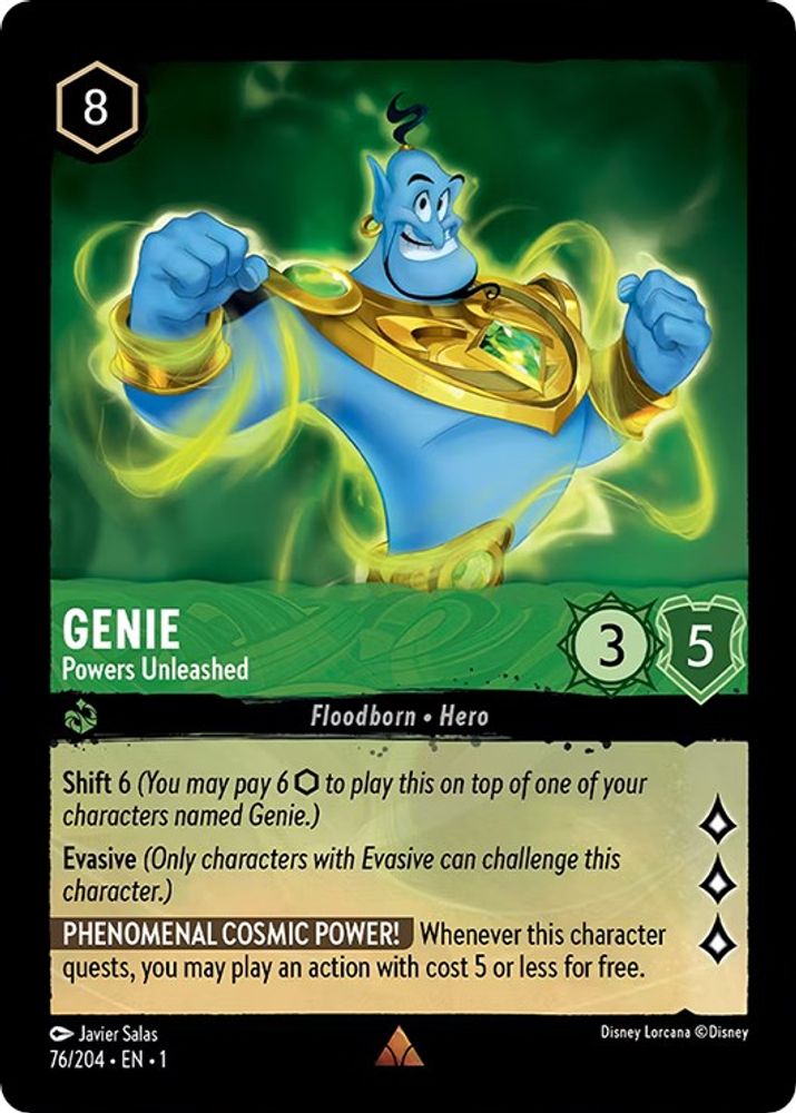 Genie - Powers Unleashed 76/204 Rare The First Chapter Lorcana Near Mint
