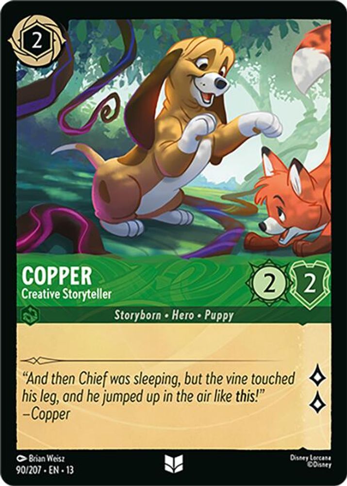 Copper - Creative Storyteller 90/204 Uncommon Attack of the Vine! Lorcana NM