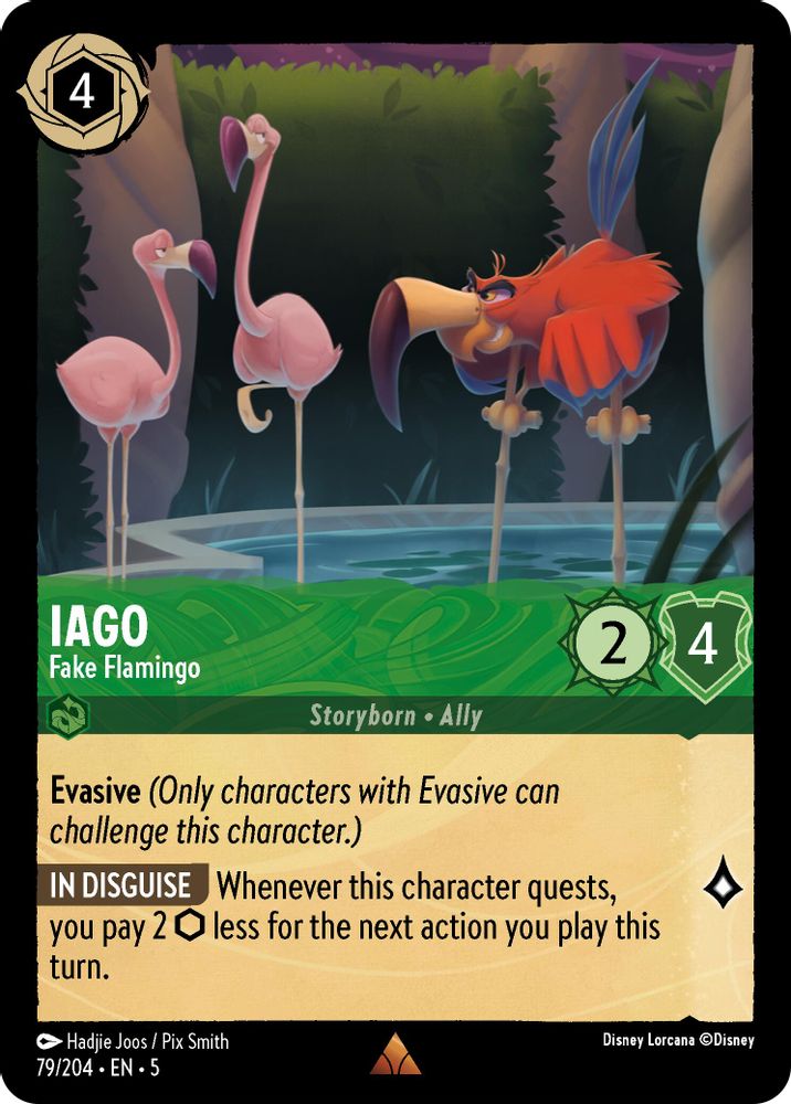 Iago - Fake Flamingo 79/204 Rare Shimmering Skies Lorcana Near Mint