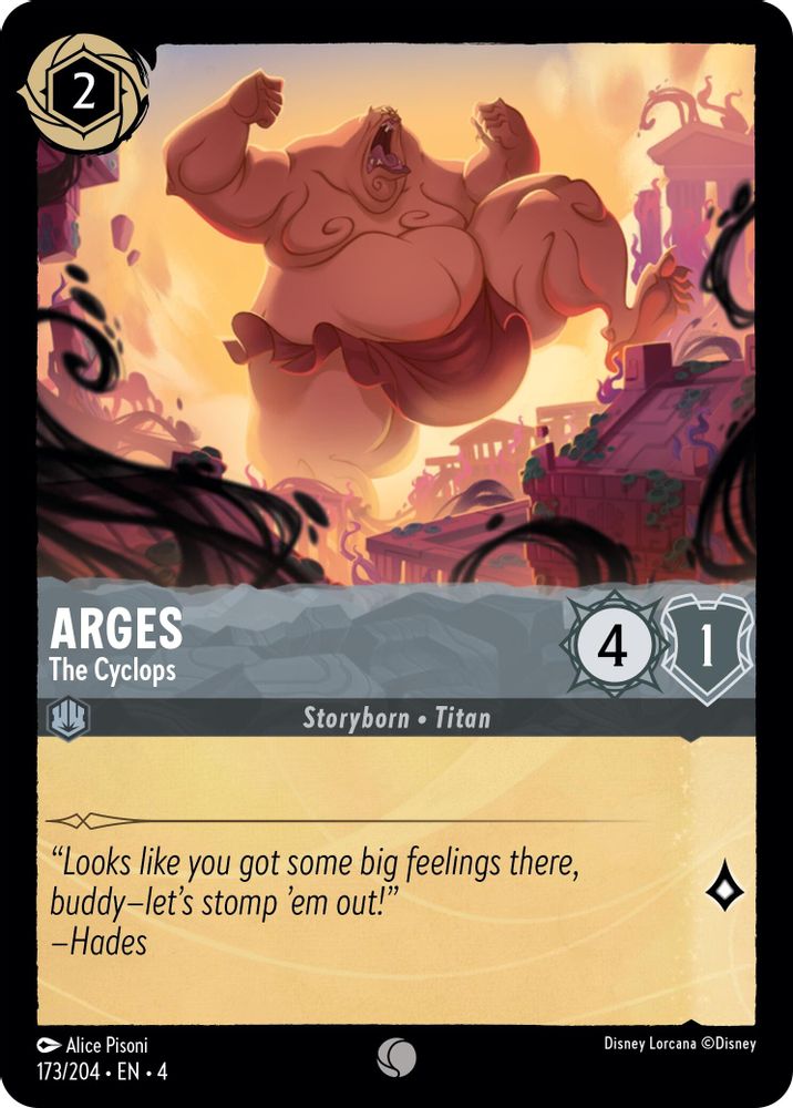 Arges - The Cyclops 173/204 Common Ursula's Return Lorcana Near Mint