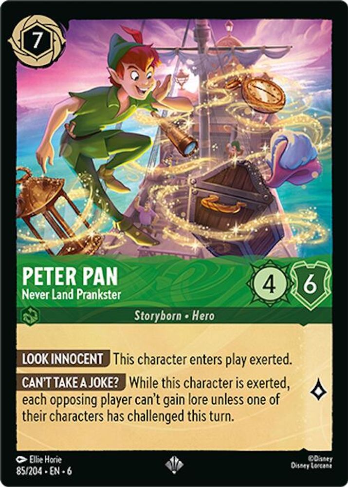 Peter Pan - Never Land Prankster 85/204 Super Rare Azurite Sea Lorcana Near Mint