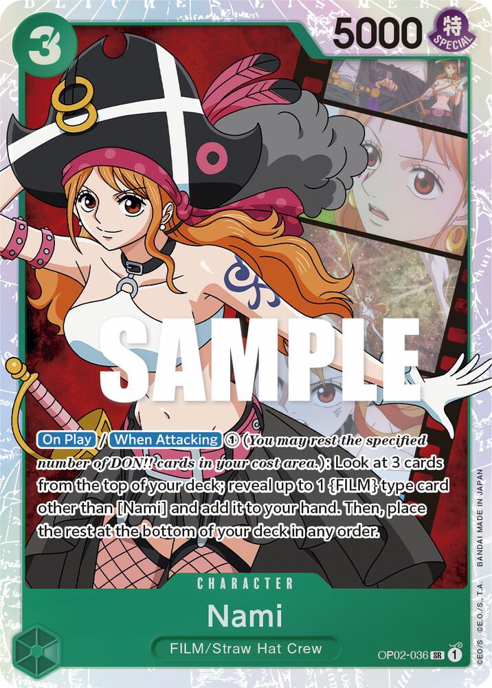 Nami OP02-036 Super Rare Paramount War One Piece Foil Near Mint