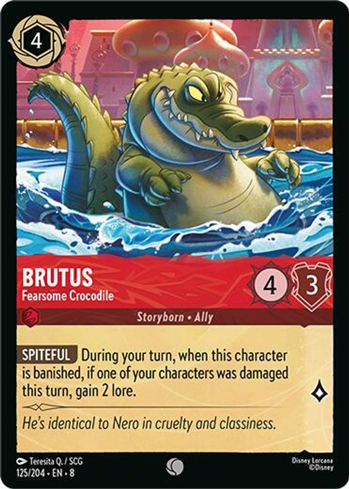 Brutus - Fearsome Crocodile 125/204 Common Reign of Jafar Lorcana Near Mint