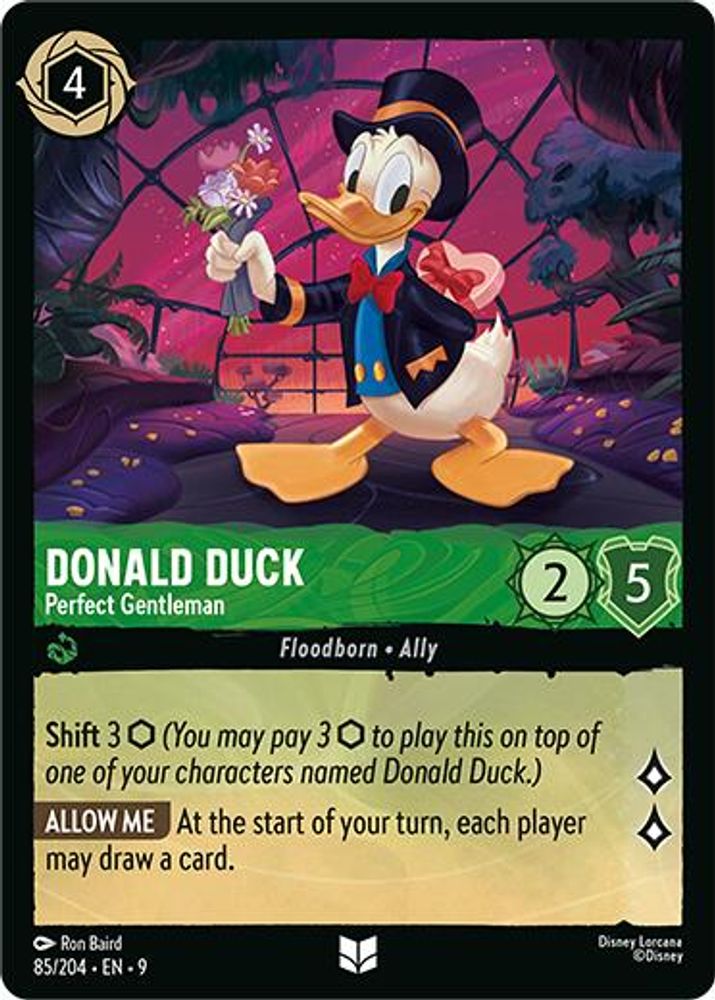 Donald Duck - Perfect Gentleman 85/204 Uncommon Fabled Lorcana Near Mint