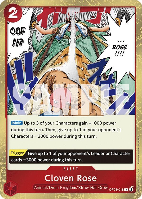 Cloven Rose OP08-018 Rare Two Legends One Piece Foil Near Mint