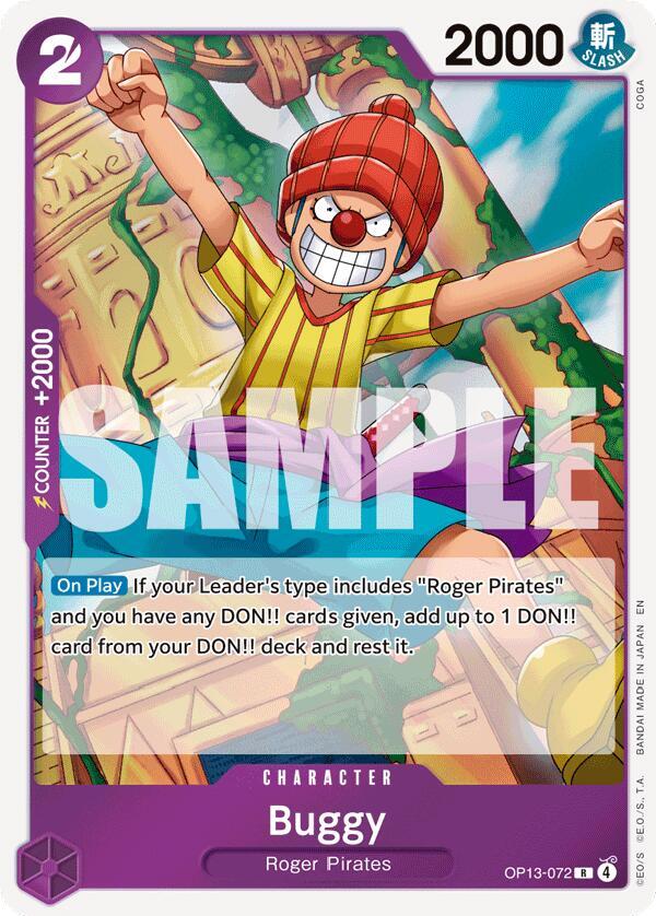 Buggy OP13-072 Rare Carrying On His Will One Piece Foil Near Mint