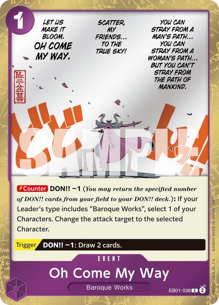Oh Come My Way (Pirate Foil) EB01-038 Premium Booster -The Best- Vol. 2 One Piece NM