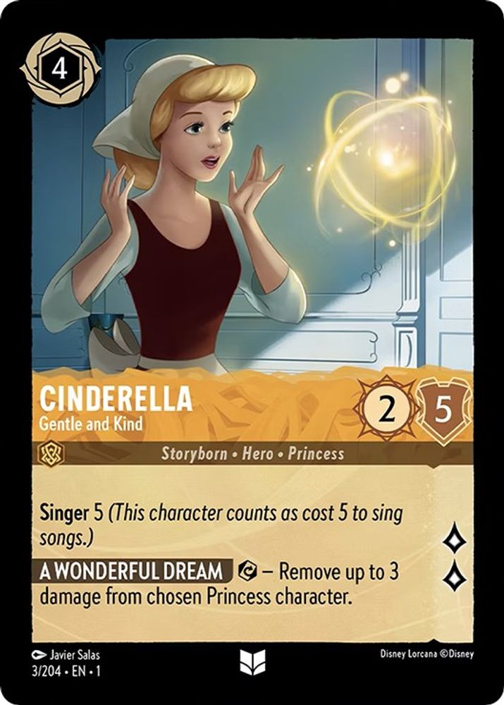 Cinderella - Gentle and Kind 3/204 Uncommon The First Chapter Lorcana Near Mint