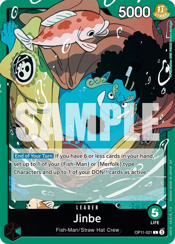 Jinbe (021) OP11-021 Leader A Fist of Divine Speed One Piece Near Mint