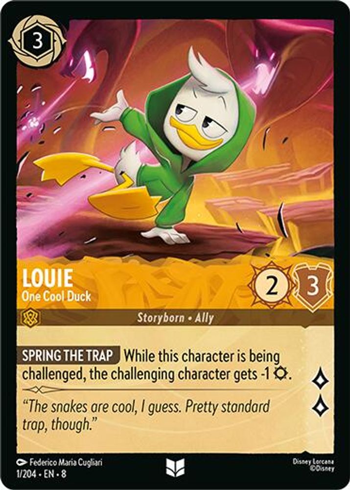 Louie - One Cool Duck 1/204 Uncommon Reign of Jafar Lorcana Near Mint
