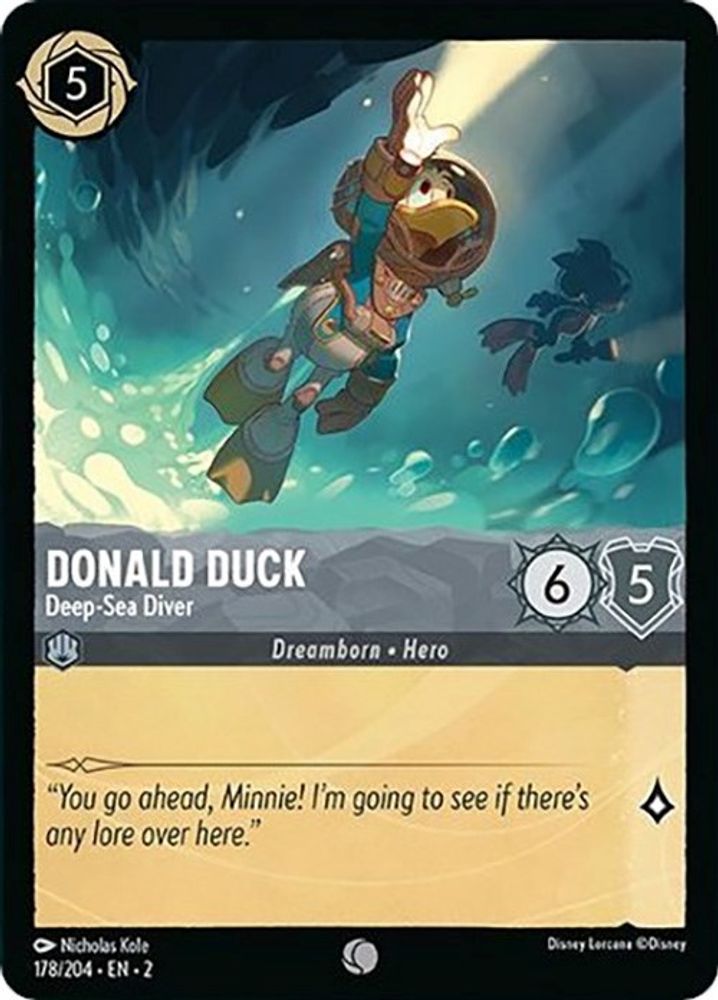 Donald Duck - Deep-Sea Diver 178/204 Common Rise of the Floodborn Lorcana NM