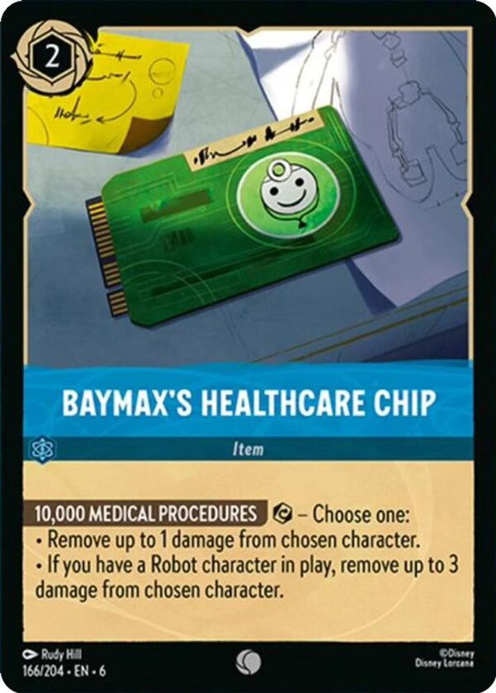 Baymax's Healthcare Chip 166/204 Common Azurite Sea Lorcana Near Mint