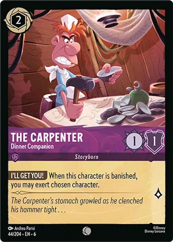 The Carpenter - Dinner Companion 44/204 Common Azurite Sea Lorcana Near Mint