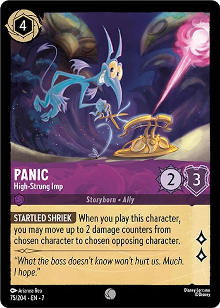 Panic - High-Strung Imp 75/204 Common Archazia's Island Lorcana Near Mint
