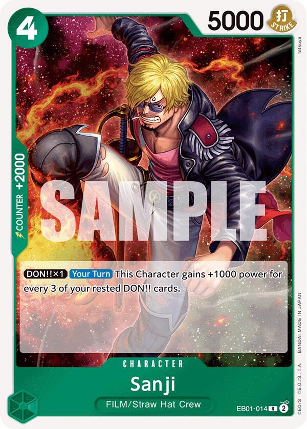 Sanji EB01-014 Rare Extra Booster: Memorial Collection One Piece Foil Near Mint
