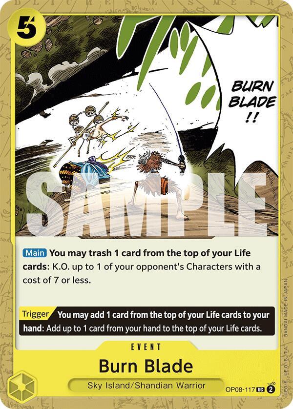 Burn Blade OP08-117 Uncommon Two Legends One Piece Near Mint