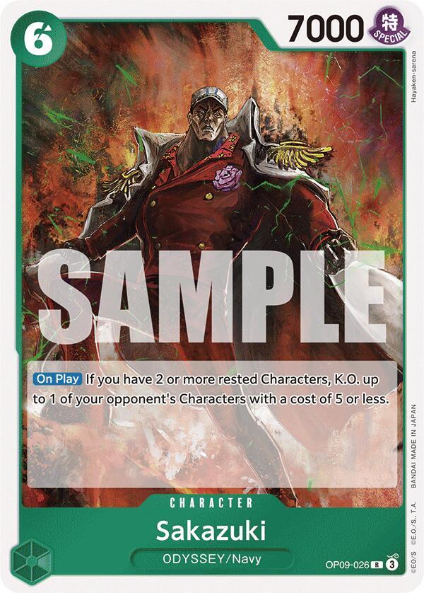 Sakazuki OP09-026 Rare Emperors in the New World One Piece Foil Near Mint