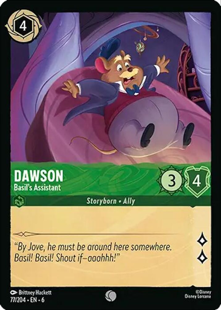 Dawson - Basil's Assistant 77/204 Common Azurite Sea Lorcana Near Mint