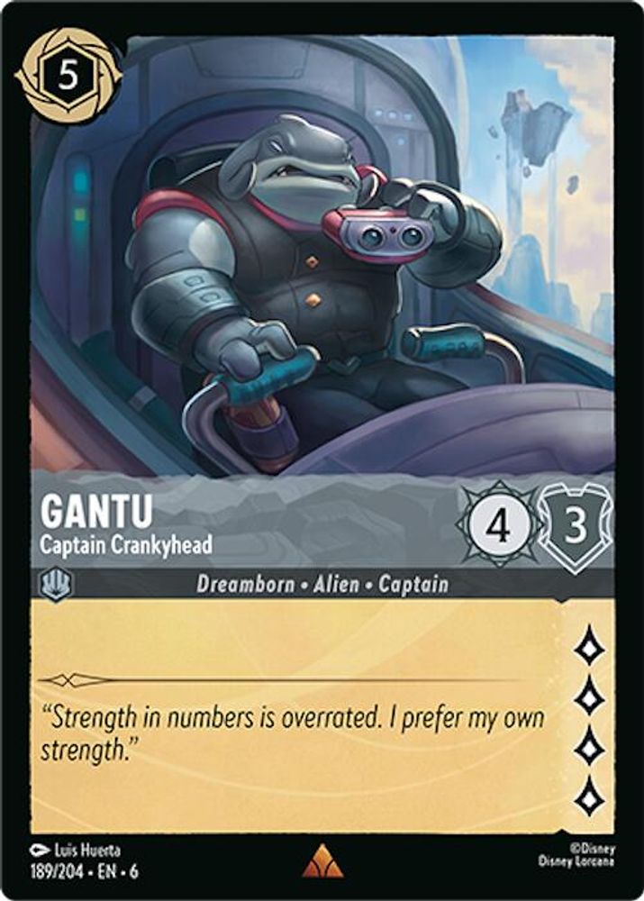 Gantu - Captain Crankyhead 189/204 Rare Azurite Sea Lorcana Near Mint