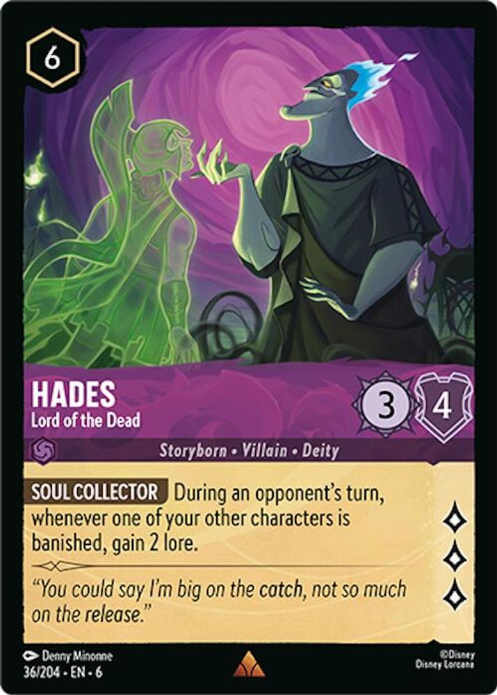 Hades - Lord of the Dead 36/204 Rare Azurite Sea Lorcana Near Mint
