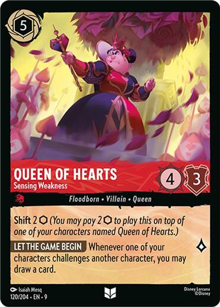 Queen of Hearts - Sensing Weakness 120/204 Uncommon Fabled Lorcana Near Mint