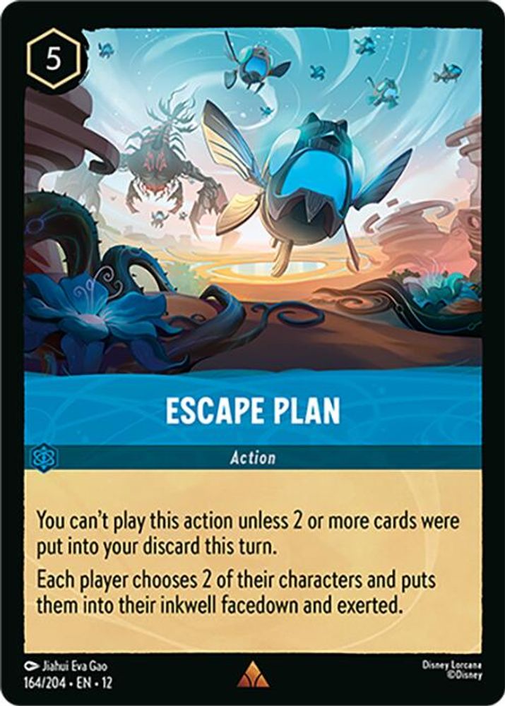 Escape Plan 164/204 Rare Wilds Unknown Lorcana Near Mint